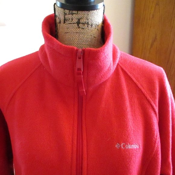 Columbia Womens Full Zip Up Fleece Jacket, Red, Pockets, High Neck, Size 1X - Picture 2 of 11